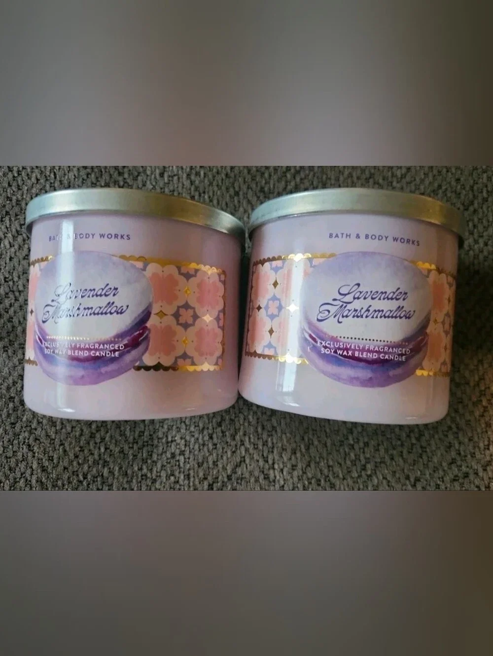 Bath & Body Works Lavender Marshmallows Candle - Light Purple Jar
